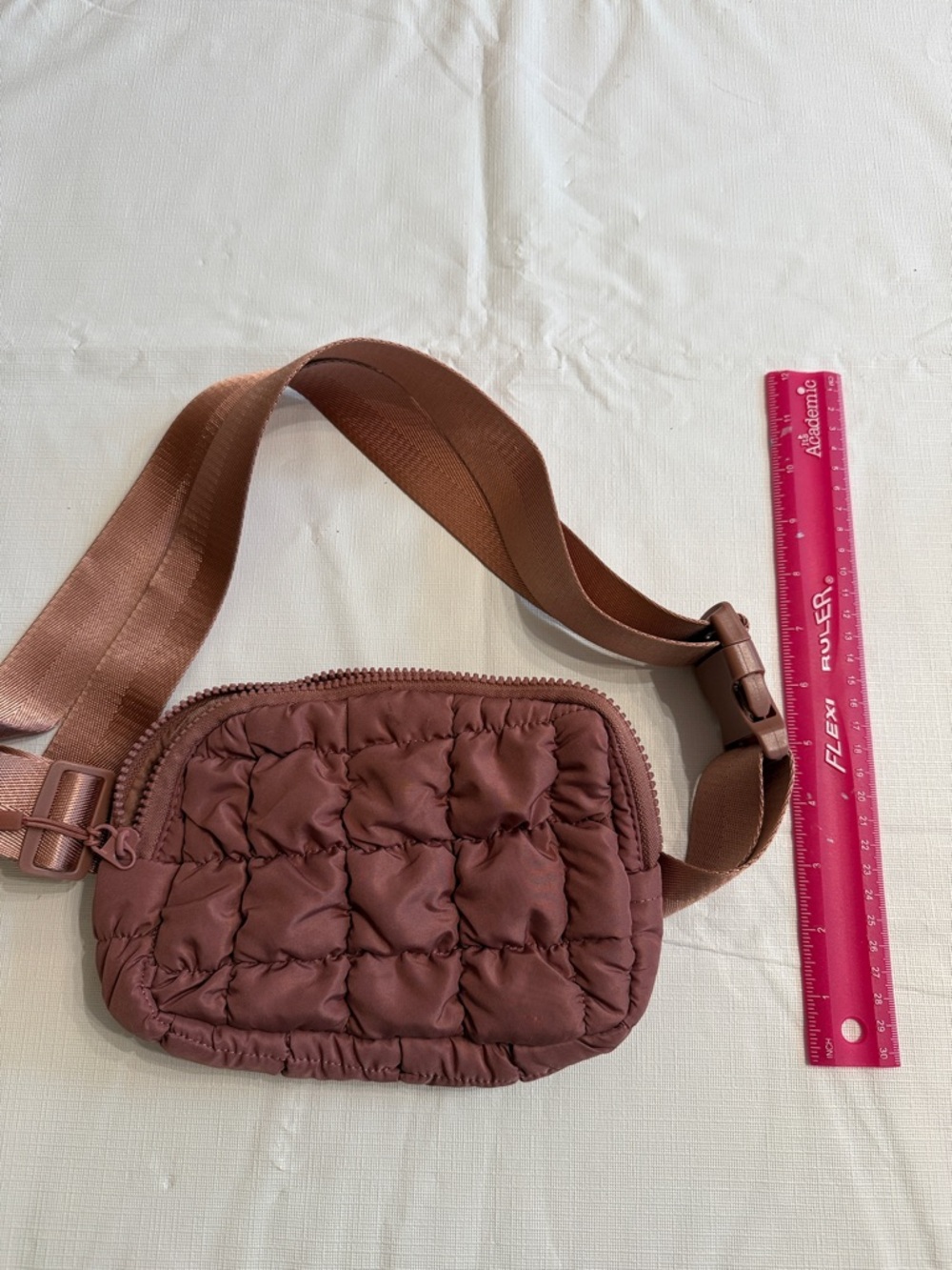 Torrid Quilted Crossbody Belt Bag in Dusty Rose